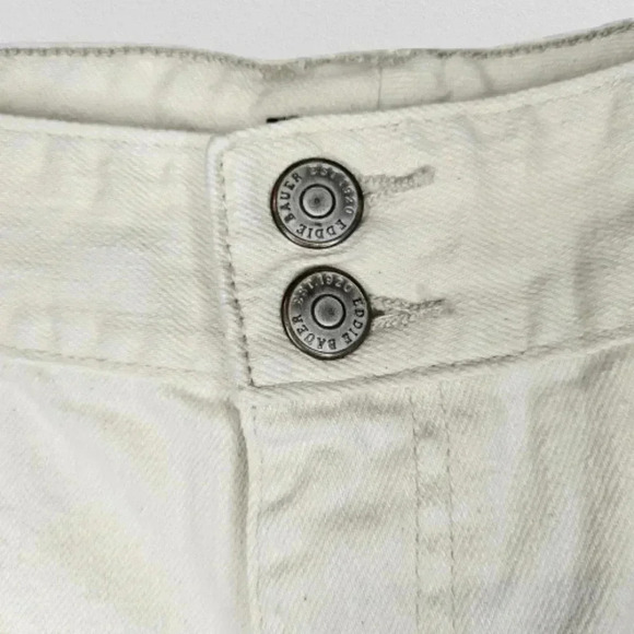 Vintage Eddie Bauer Y2K Cotton Stretch High Rise Cropped Kick Flare Bone Jeans 6 - Picture 3 of 11